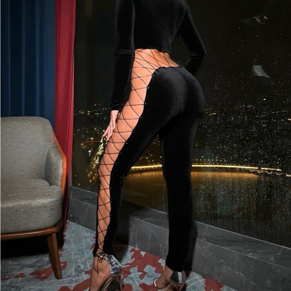 Velvet jumpsuit L